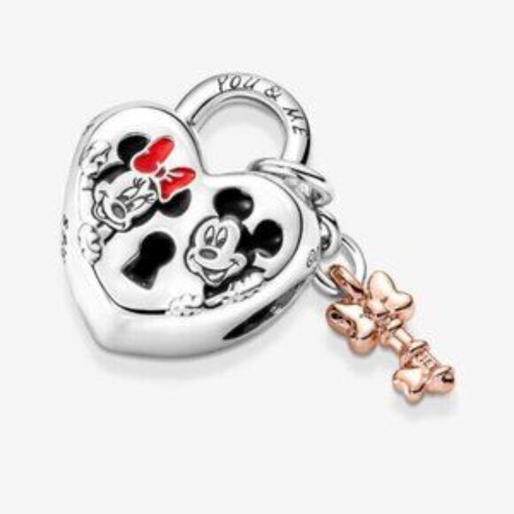 Pandora Mickey Mouse & Minnie Mouse Padlock Charm - Picture 4 of 6